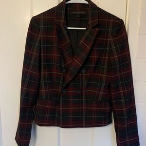 Women’s Express blazer- Maroon and charcoal plaid